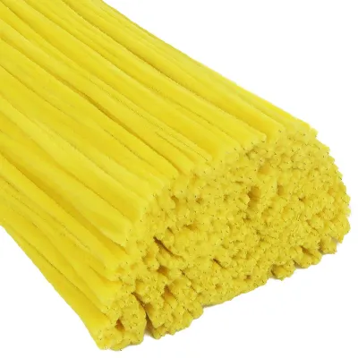 400 Pfeifenreiniger Gelb, Chenilledraht 30 cm, Basteldraht