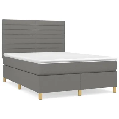 Produktbild von vidaXL Boxspringbett mit Matratze Dunkelgrau 140x200 cm Stoff