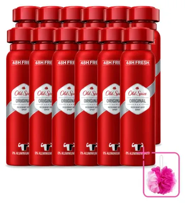 Imagen del producto de 12 unidades de desodorante en spray Old Spice Original, 150 ml, pack ahorro