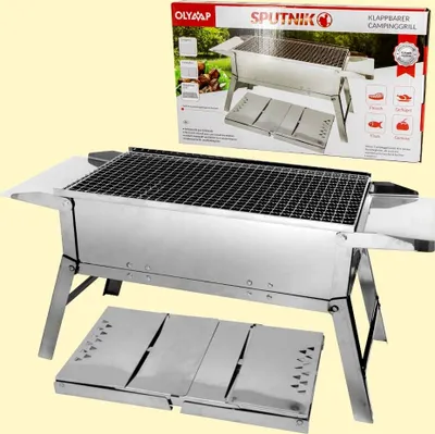 Produktbild von Klappbarer Mangal Camping-Grill SPUTNIK aus Edelstahl BBQ Holzkohle