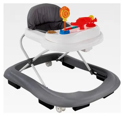 Produktbild von Lauflernhilfe für Babys mit höhenverstellbarem Sitz und Spielzeugfunktionen in Grau