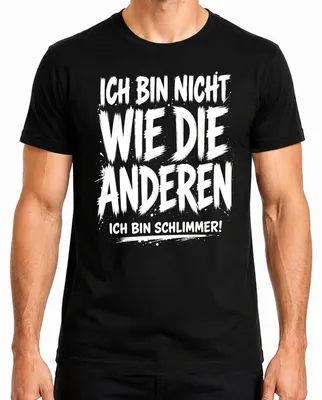Productafbeelding van Ik ben niet zoals de anderen. Statement, sarcasme, ironie. Heren T-shirt, zwart, maat S