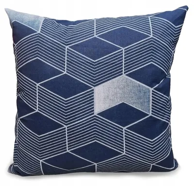 Obrázok produktu pre Pohodlný bavlnený obliečok na vankúš 40x40 cm, tmavomodrej farby s bielymi geometrickými vzormi