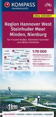 Produktbild von KOMPASS Fahrradkarte 3364 Region HannoverWest 1:70.000