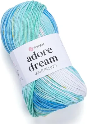 Produktbild von YarnArt Adore Dream 1059: Weiche, antiallergische Acrylgarn in Blautönen