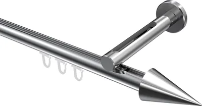 Produktbild von Interdeco Innenlaufstange / Gardinenstange mit Innenlauf Chrom, Typ Siteno Savio (Kegel), 20 mm Ø 1-läufig, 480 cm
