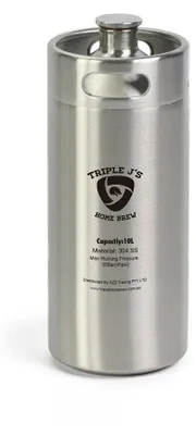 Mini RVS Bierfass 10 L Standard Silber Growler