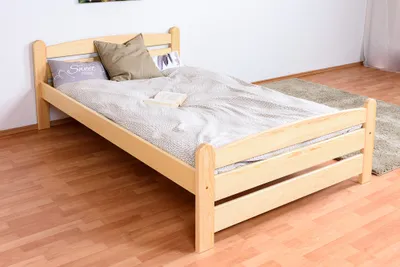 Produktbild von Einzelbett / Gästebett Kiefer massiv Vollholz natur 84, inkl. Lattenrost - Abmessung 120 x 200 cm