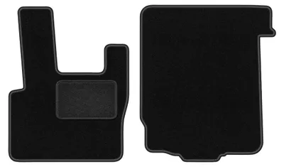 Image de Tapis avant en moquette pour DAF XF105 2006 (utilitaire) – 2 pièces, noirs, sur mesure – Wielganizator LUX