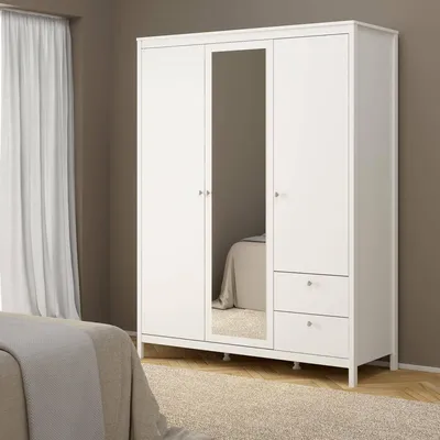 Immagine prodotto di Dmora Guardaroba 3 Ante Rufina 58.4x150 cm Bianco, Appendiabiti 3 Ante