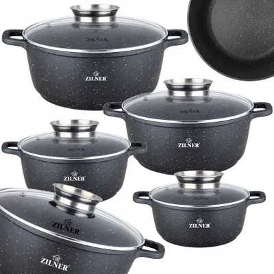 Produktbild von Zilner 8-tlg. Topfset,Topfset Induktion, ,, Kochtopf Set|induktions Töpfe Set, Kochtöpfe, Töpfe Induktion Topfset induktionsgeeignet ZL-7320