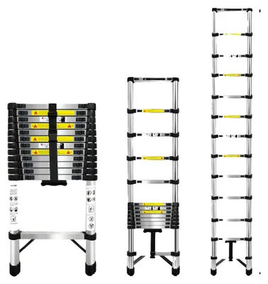 Obrázek produktu pro Teleskopická žebřík, EN131, nosnost 150 kg, výška 3,8 m, bez háku