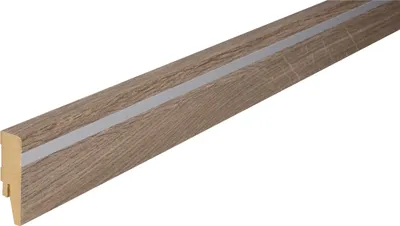 Produktbild von Kosche | Sockelleiste | MDF | 16 x 58 x 2500 mm | Schwarzwaldeiche | Silber | Fußleiste | Hochwertig | Robust