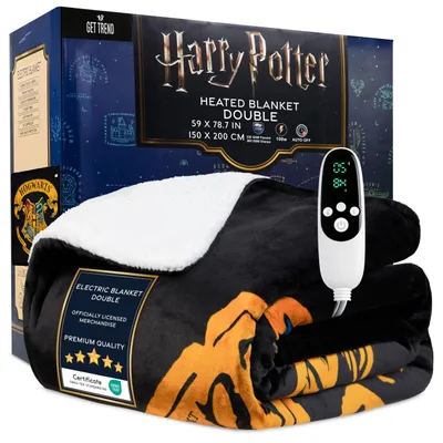 Elektrische Heizdecke 150x200 cm, Sherpa-Fleece, 9 Stufen, Harry Potter