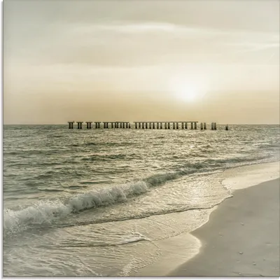 Produktbild von ARTland Glasbild Gasparilla Island Sonnenuntergang Größe: 40x40 cm