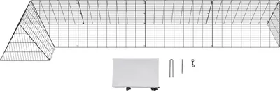 Obrázek produktu pro SucceBuy - Slepičí tunel, 157,5 x 39,4 x 24,2 palce (DXŠXV), přenosný venkovní tunel s rohovým rámem, výběh pro kuřata, ideální pro kuřata, kachny, králíky, odolná ocel, zelená barva