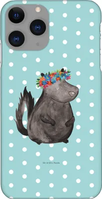 Produktbild von Mr. & Mrs. Panda Iphone 11 Pro Handyhülle Stinktier Mädchen - Türkis Pastell - Geschenk, Skunk, Handy Case, Raubtier, Yoga, Stinker, Premium Kunststoff, Namaste
