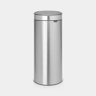Zdjęcie produktu dla Brabantia Touch Bin, 30L, 30 l, Okrągły, Plastik, Stal nierdzewna, Ręczny, Stal nierdzewna, 29 cm