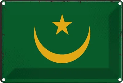 Produktbild von vianmo Blechschild 20x30 cm Mauretaniens Flagge Fahne Wappen