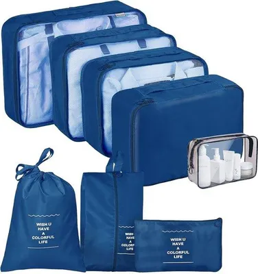 Produktbild von Famanu Kofferorganizer 8-teilig - marineblau