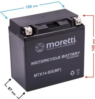 Image de Moretti AGM (Gel) MTX14-BS Batteries
