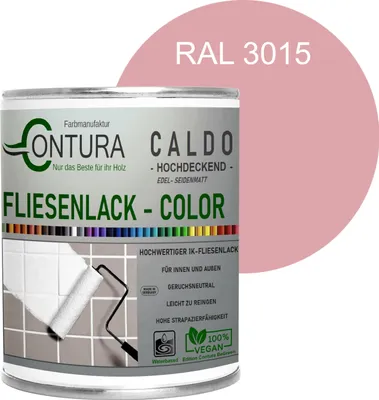 Produktbild von Fliesenlack 750ml. Fliesenfarbe 20 Farben Lack Fliesen Wand Boden Bad Küche - RAL 3015 Hellrosa