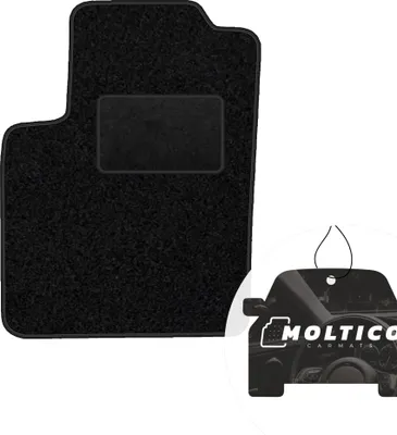 Produktbild von moto-MOLTICO Fahrer Fußmatte Auto Velours Fahrerseite Autoteppiche Schwarz Fahrermatte 1-teilig passend für Ford Ka II 2008-2016