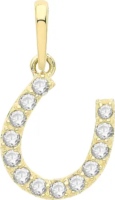 Productafbeelding van Gouden hanger voor dames, 375/1000 geelgoud, met zirconiumoxide – 13mm * 9mm; TRS34432