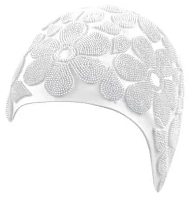 Image de Bonnet de bain Beco Ladies Dekor en caoutchouc, blanc**
