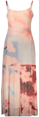 Produktbild von Rosa Damenkleid mit Muster – Verstellbare Träger & Herzausschnitt