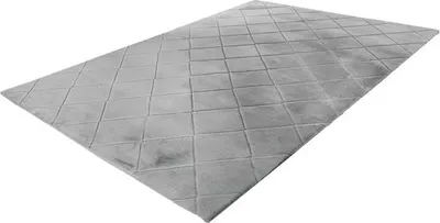 Produktbild von Impulse - Teppich - Hochflor - flauschig - superweich - 3D-Effekt - Teppich - Diamant-Design - silber 120x170cm
