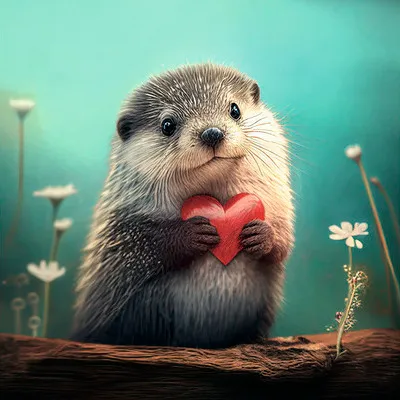 Produktbild von Leinwandbild Süßer Otter 30x30 cm