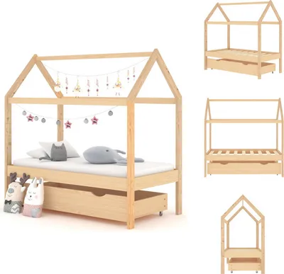 Produktbild von vidaXL Kinderbett mit Schublade Massivholz Kiefer 70x140 cm - Baby- & Kleinkinderbetten