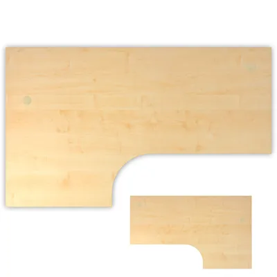 Produktbild von bümö DIY Schreibtischplatte - Nachbildung Ahorn, Größe: Eckschreibtisch 200 x 120 cm
