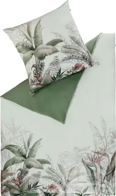 Produktbild von Schöner Wohnen Bettwäsche Tropical Farbe grün Größe 135x200+80x80