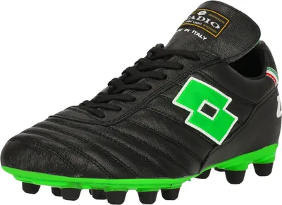 Produktbild von Lotto Fußballschuh Stadio 300 II perfekt für festen Untergrund 1NI All Black/Spring Green 40