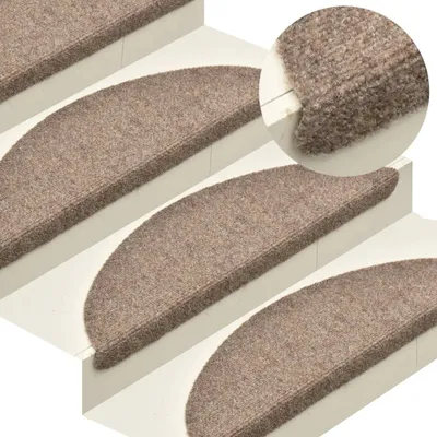 Produktbild von Selbstklebende Treppenmatten 5 Stk. Creme 65x21x4cm Nadelvlies 149716