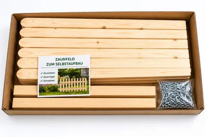 Produktbild von Zaunfeld 90x200cm Sibirische Lärche – Bausatz zur Selbstmontage