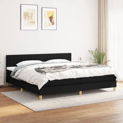 Produktbild von Boxspringbett mit Matratze Schwarz 200x200 cm Stoff