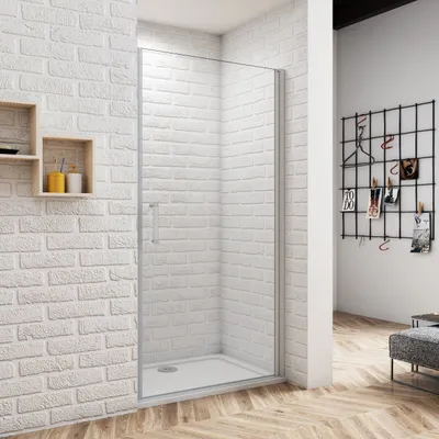 Produktbild von 100x185cm ESG Glas Drehtür Eckeinstieg Pendeltür&Schwenktür Duschkabine