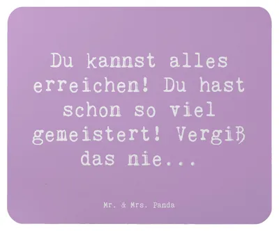 Produktbild von Mr. & Mrs. Panda Mouse Pad Spruch Selbstvertrauen stärken - Lavendeltraum - Geschenk, laptop mauspad, Geschenke, Mousepad, Gefühl, Motivation, Selbstliebe, mousematte
