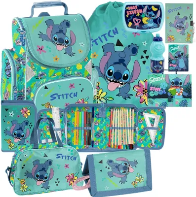Immagine prodotto di Set zaino scolastico Lilo e Stitch da 10 pezzi Zaino Astuccio Borsa sportiva Borraccia Contenitore per il pranzo Zainetto Zaino per bambine
