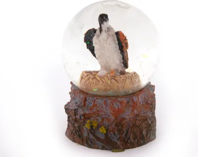 Produktbild von Schneekugel Poly Mini - Geier hell