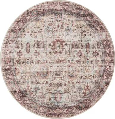 Obrázek produktu pro benuta pratelný vintage koberec George Multicolor/Ružová ø 120 cm kulatý obývací pokoj ložnice měkký orientální