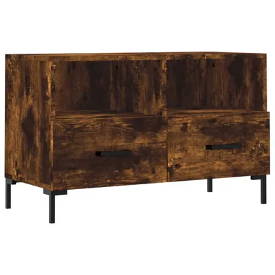 Image de vidaXL Armoire TV chêne fumé 80x36x50 cm Bois composite