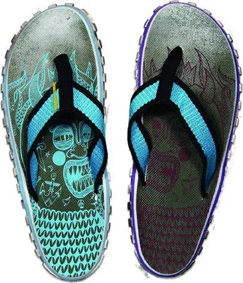 Produktbild von Beach Religion Scary Monster Zehentrenner Badeschuhe Badelatschen blau/schwarz/lila, Schuhgröße:45 EU