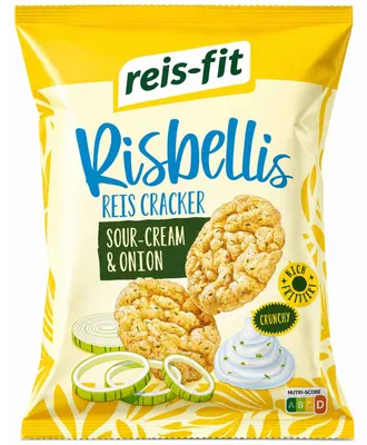 Produktbild von reis-fit Risbellis Reis Cracker Sour-Cream & Onion 40g
