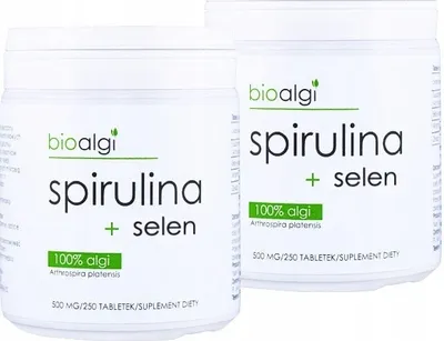 Produktbild von 2X Spirulina + Selen Nahrungsergänzungsmittel Mit Hochwertigen Bioalgen - 250 Tabletten, Marke Bioalgae