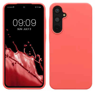 Produktbild von kwmobile Handyhülle für Samsung Galaxy A55 5G Hülle - Case Silikon - Kabelloses Laden - Schutzhülle Cover in Neon Koralle