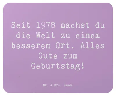 Produktbild von Mr. & Mrs. Panda Mauspad Spruch 1978 Geburtstag - Lavendeltraum - Geschenk, pc, 45., besonderer Mensch, computermatte, Mousepad, Geburtstagsgeschenk, Happy Birthday, Seit